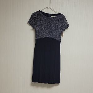 Andrea Polizzi For Rex Lester, Navy & Silver Slinky After 5 Dress, Women's 8 New